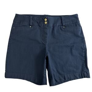 Attyre New York Womens Navy Pull on Bermuda Shorts size 10